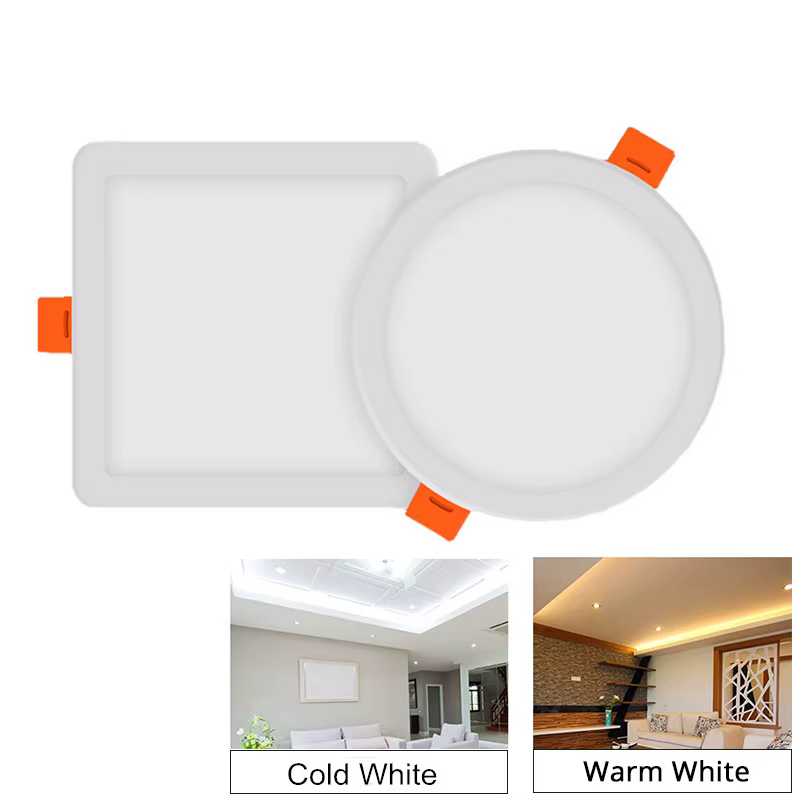 6W 8W 15W 20W LED panneau lumineux encastré plafond LED Downlight Ultra mince trou de coupe panneau 