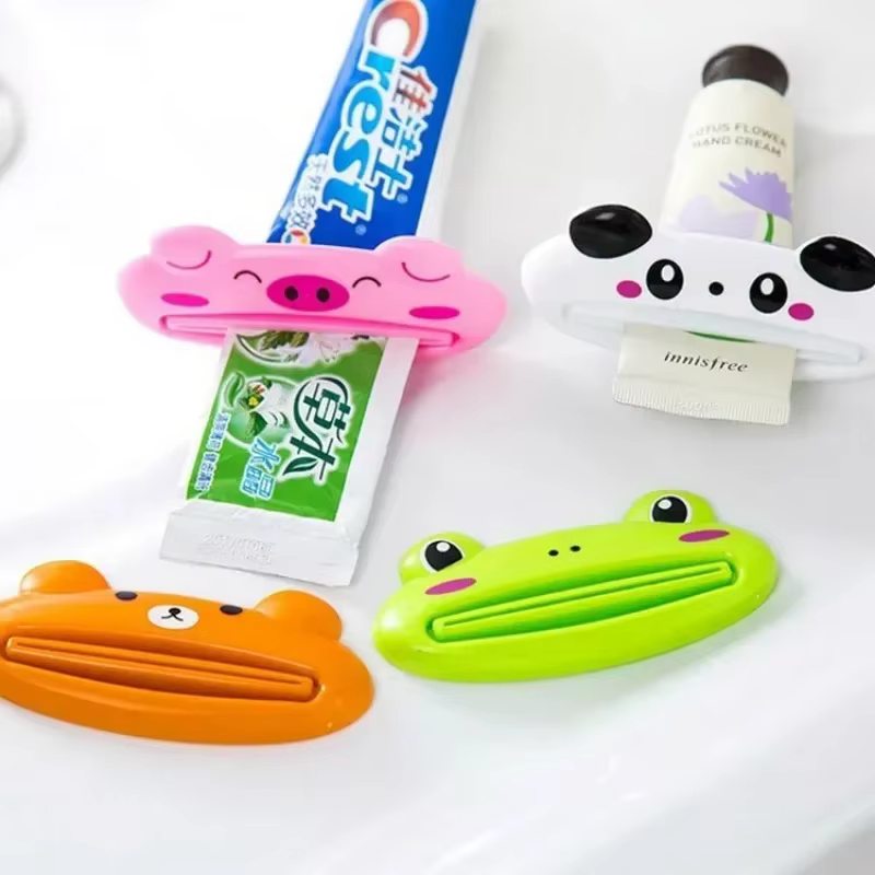 Distributeur de dentifrice roulant, mignon, dessin animé, Clips de nettoyage du visage, porte-dentif