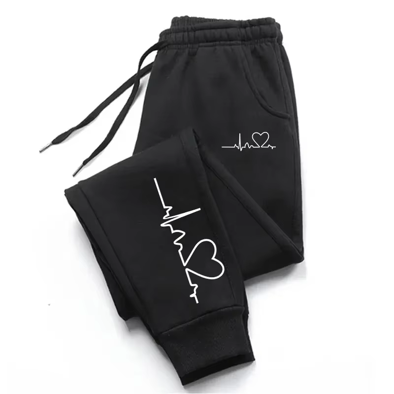 Pantalon de survêtement imprimé cœur pour femmes, pantalon de Fitness décontracté de haute qualité, 