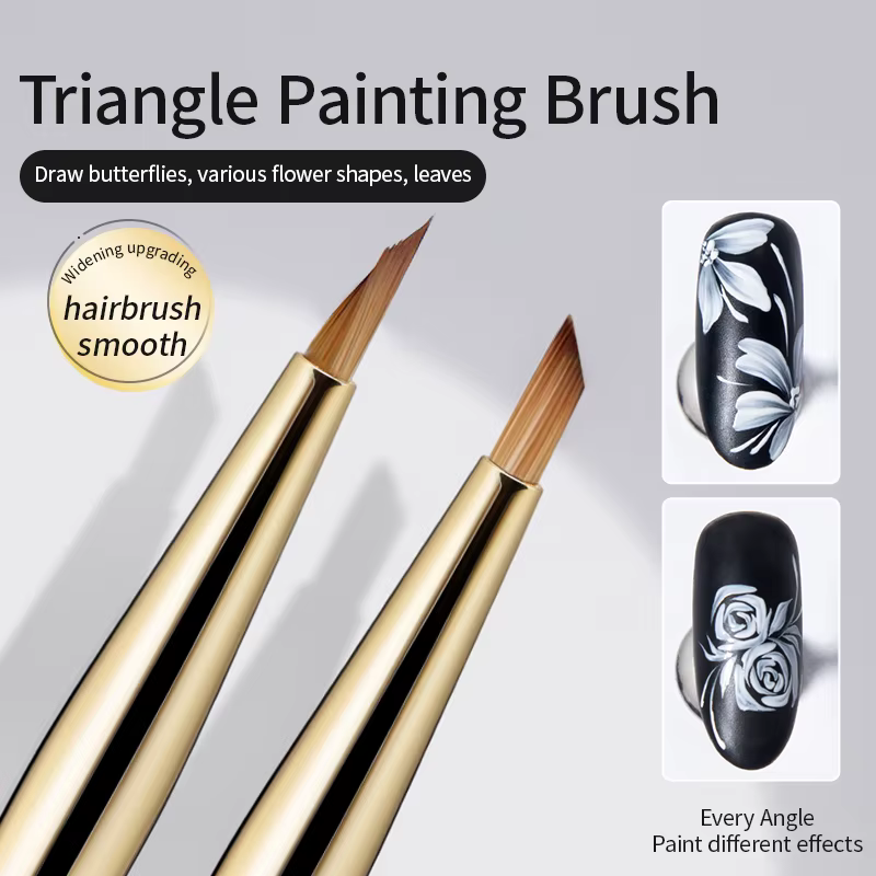 Pinceau de peinture triangulaire pour ongles, 1 pièce, pinceaux pour Nail Art, lignes françaises, ra
