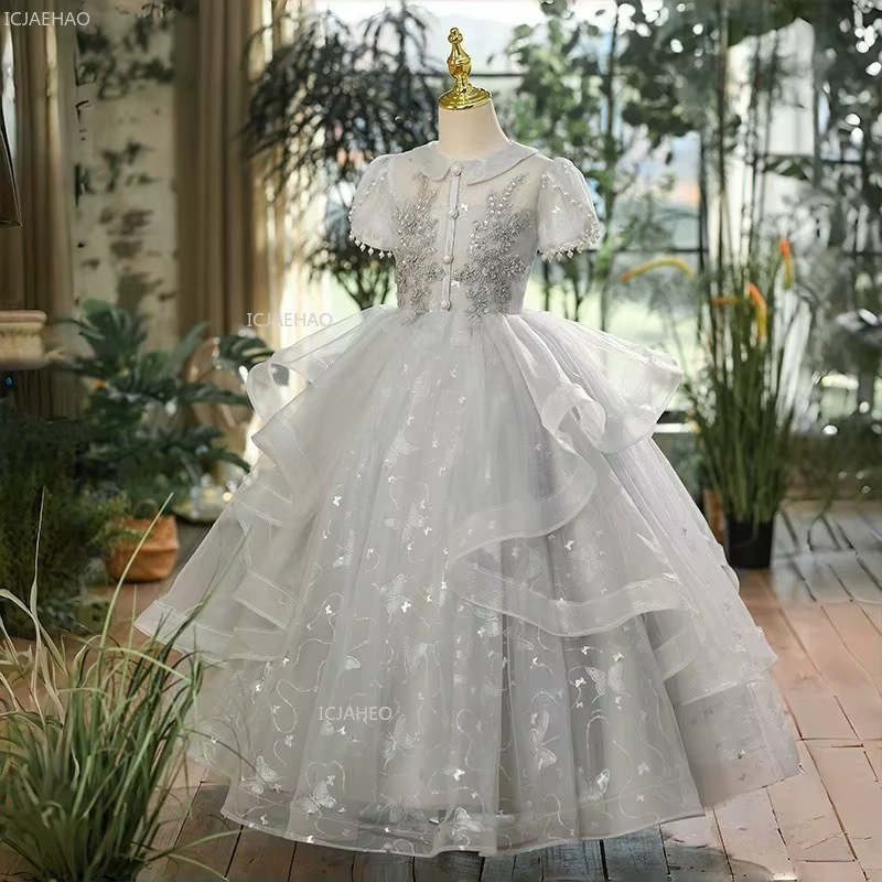 Robe de princesse pour filles, idéale pour anniversaire d'enfants, spectacle de piano, soirée, ou co