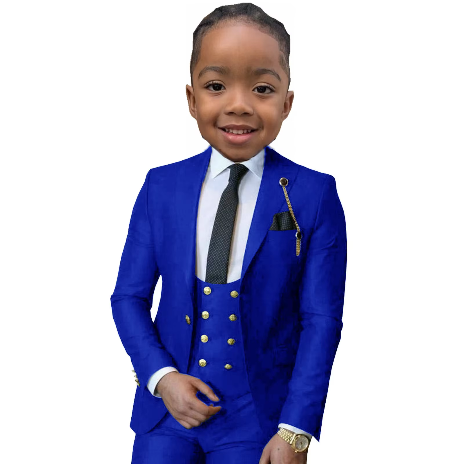 Costume formel pour garçons 3 pièces (veste + pantalon + gilet), smoking de mariage pour enfants de 