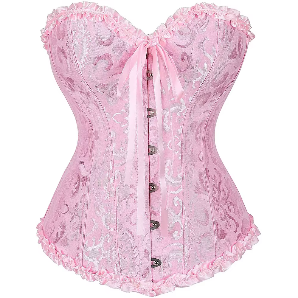 Corset pour femme vintage en jacquard, haut bustier amincissant, gaine amincissante, serre-taille ro