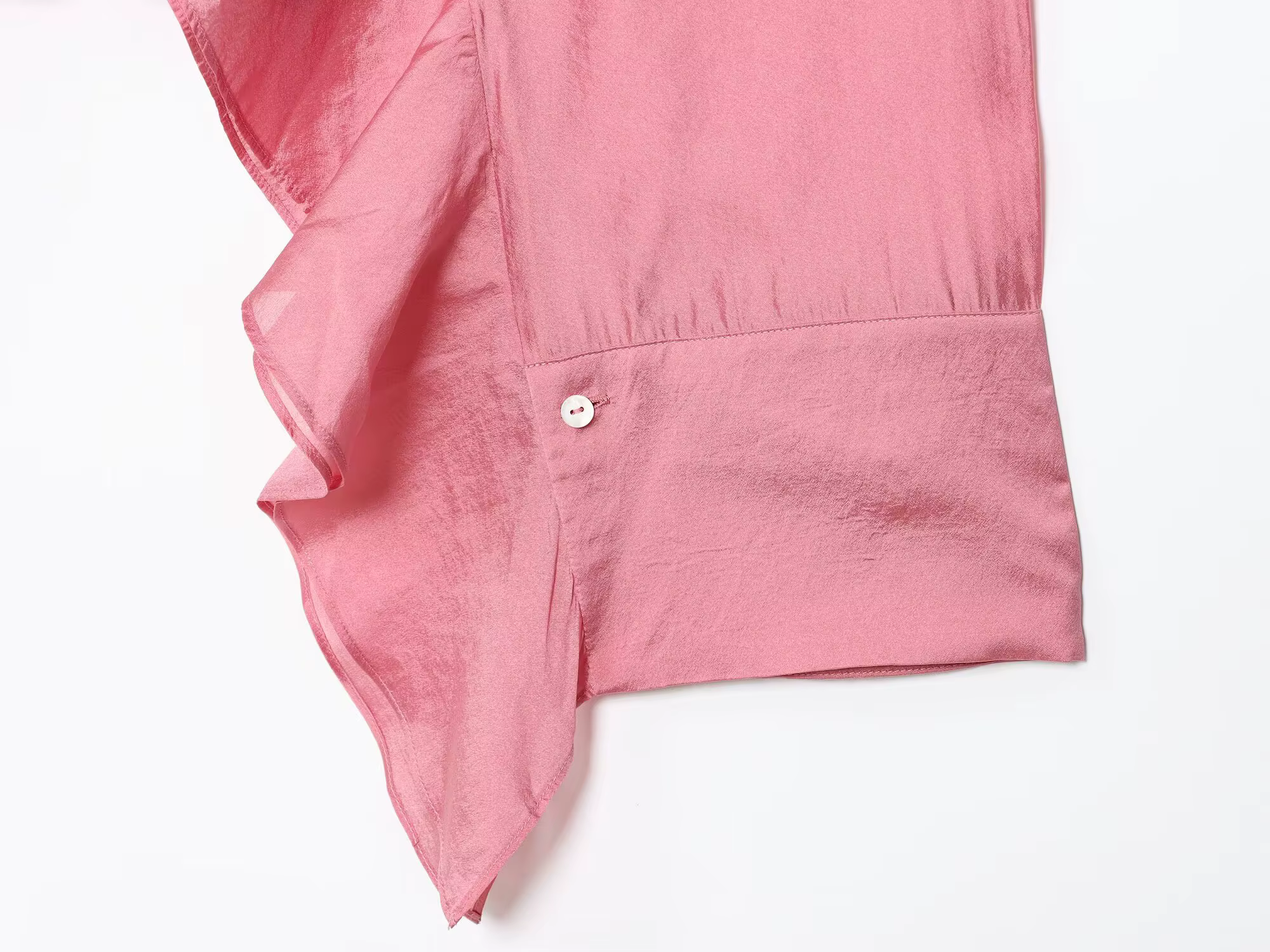 Chemise à volants rose douce et à la mode pour femmes, vêtements d'automne de style européen et amér
