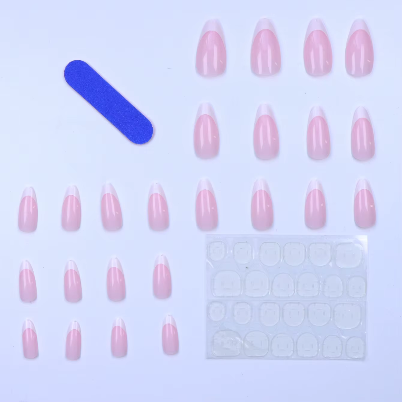 120/240/360 pièces boîte brillant doux Gel rose français ongles conseils moyen amande blanc Simple p