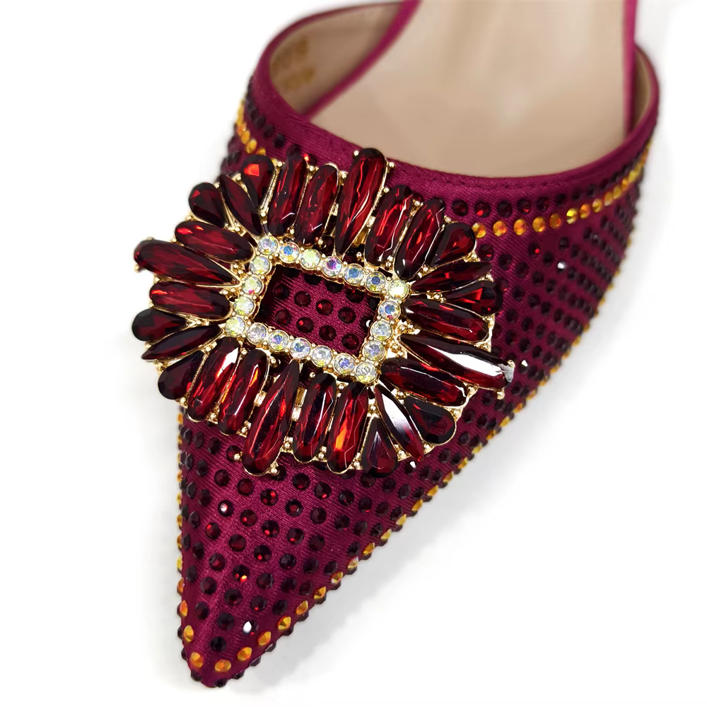 NigWin-Chaussures et sacs de fête pour femme, talon moyen, Parker pointu, chaussures de soirée éléga