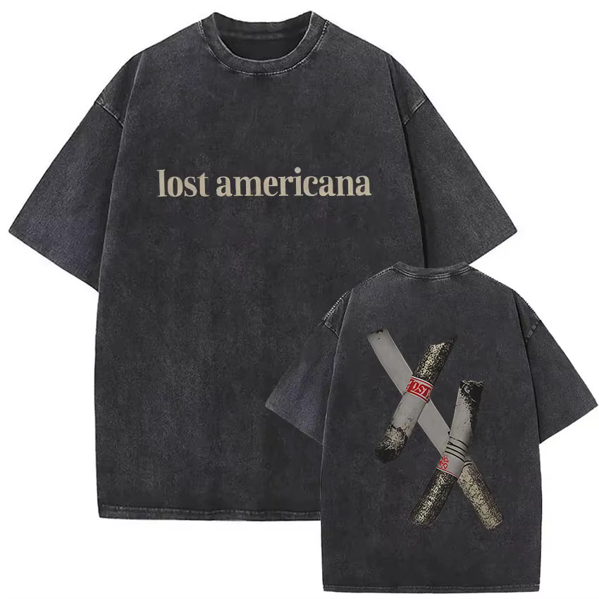 Rappeur MGK perdu Americana Tour 2025 T-shirts mitrailleuse Kelly Vintage lavé graphique T-shirt hom
