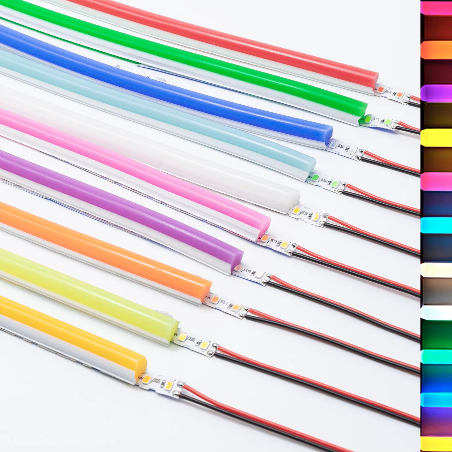 DC12V 1m-10m bricolage néon séparé Silicone bande néon 6mm 8mm 12mm S pliable nouvellement Flexible 