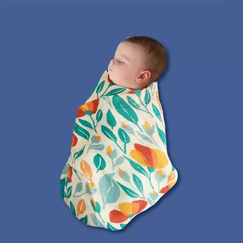 Couverture d'emmaillotage en mousseline pour bébé, serviette de bain douce pour nouveau-né, coton de