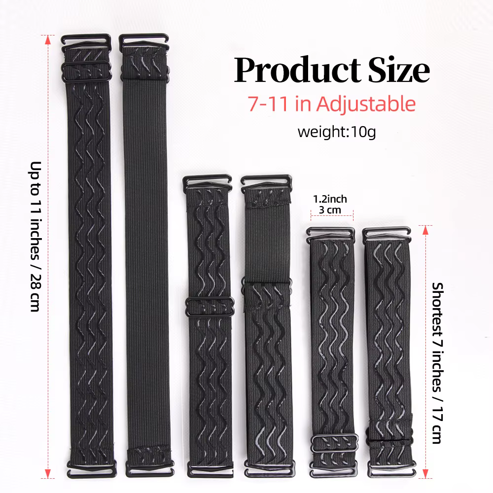 Bande artificiel astique Noire en Silicone pour Perruques, Sangle Réglable, Antidérapante, 3cm de La
