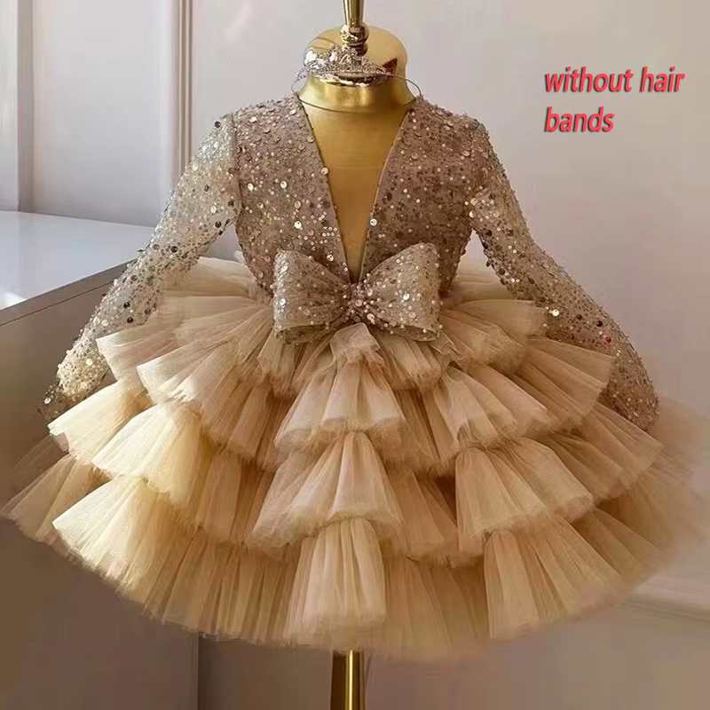 Princesse filles robe de bal à paillettes fête Tutu robes bébé enfants fleur fille mariage fête d'an