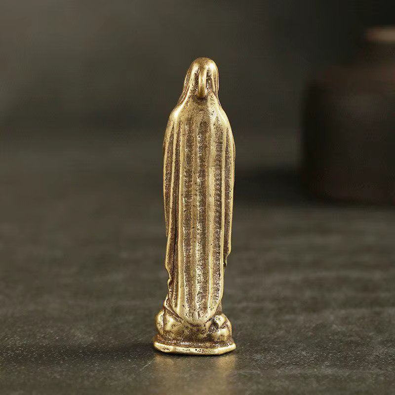 Figurines Vintage en cuivre pur, pendentifs de la vierge marie, en laiton, sainte mère, Religion, fo