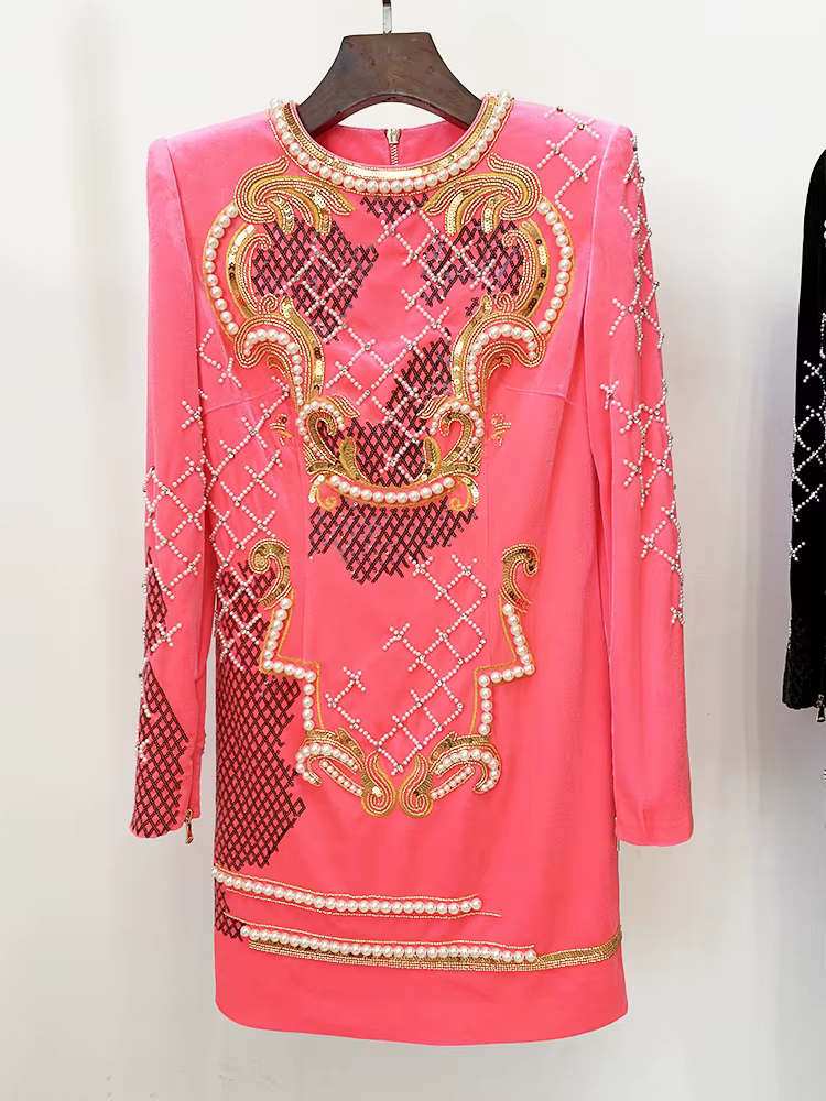 HIGH STREET Nouvelle collection Automne/Hiver 2026, robe de soirée en velours à paillettes et perles