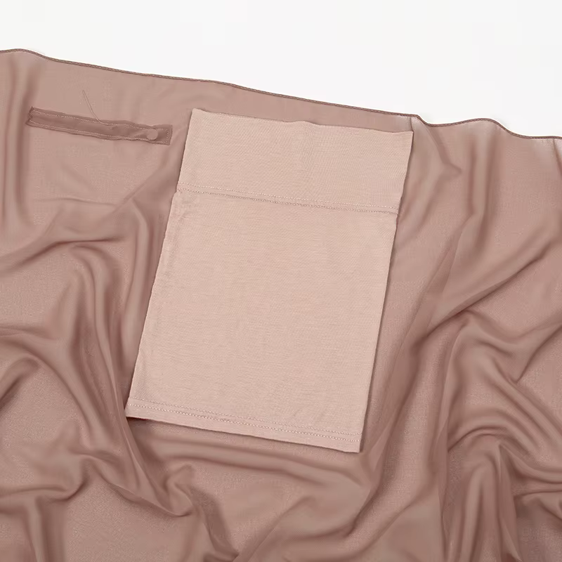 Hijab instantané en mousseline de soie avec boucle magnétique, couleur unie, écharpe musulmane pour 