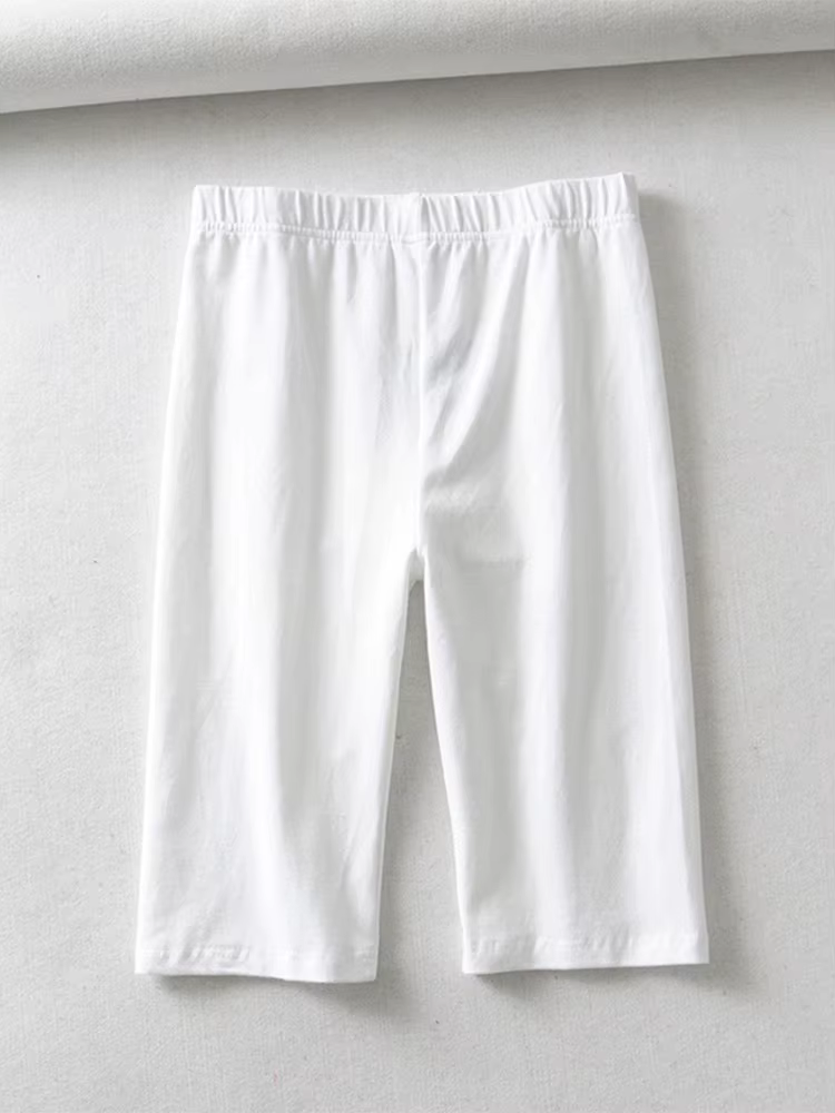 Short de motard en coton pour femmes, sexy, taille haute, élastique, couleur pure, slim, longueur au