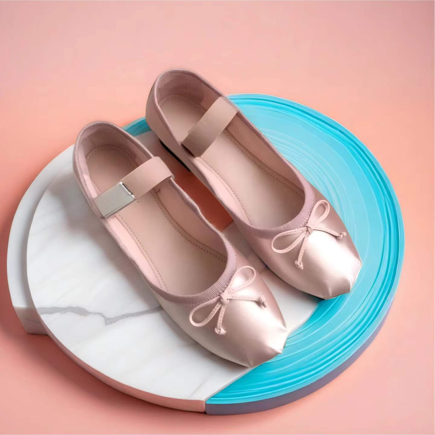 Ballerines pour femmes printemps/été avec talon nœud papillon et style Mary Jane à découpe basse en