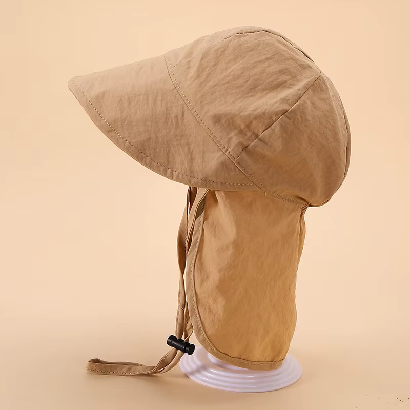 Chapeau de soleil d'été avec châle à bord souple, casquette d'activités de plein air à séchage rapid