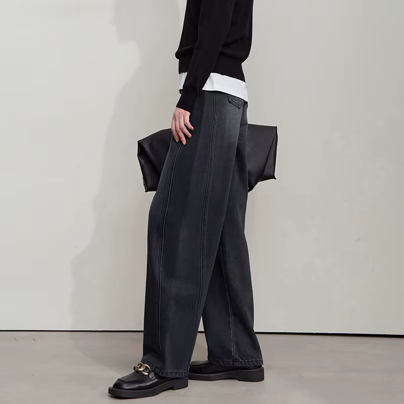 Jean décontracté Amii pour femme, nouvelle collection Printemps 2025, pantalon minimaliste rétro pol