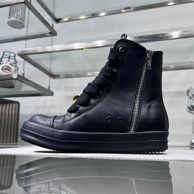 Haut Jumbo à lacets ligne principale semelle épaisse rouge concepteur luxe Sneaker en cuir Ro noir h