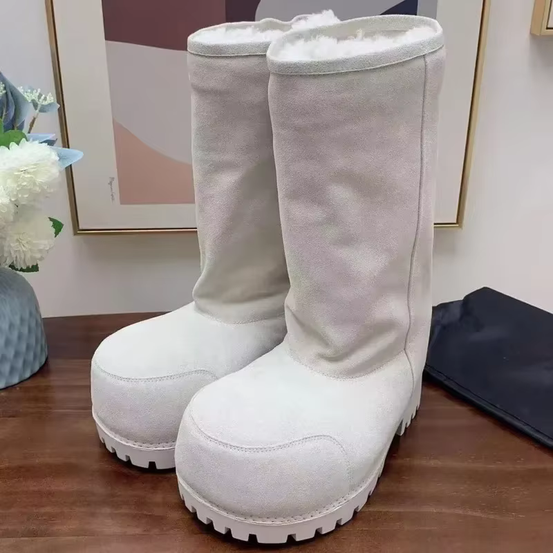 Careaymade-Style d'hiver moche mignon grosse tête bottes de neige pain bottes hommes femmes fond épa