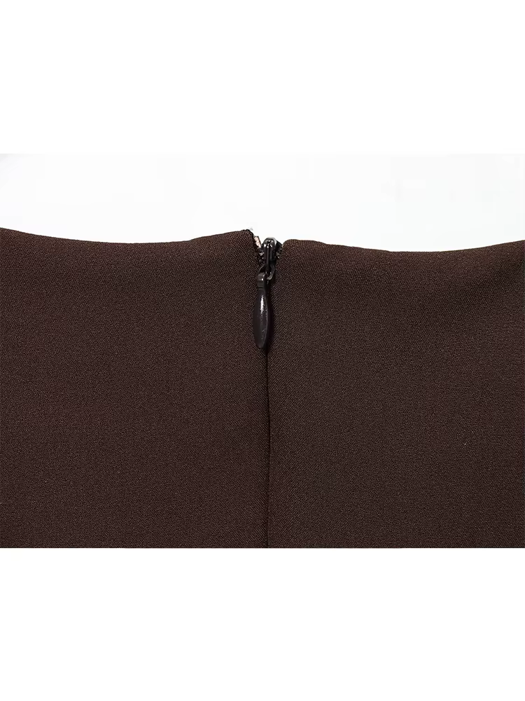 TFMLN femmes élégantes à manches courtes Mini robe coupe ajustée taille haute à manches courtes robe