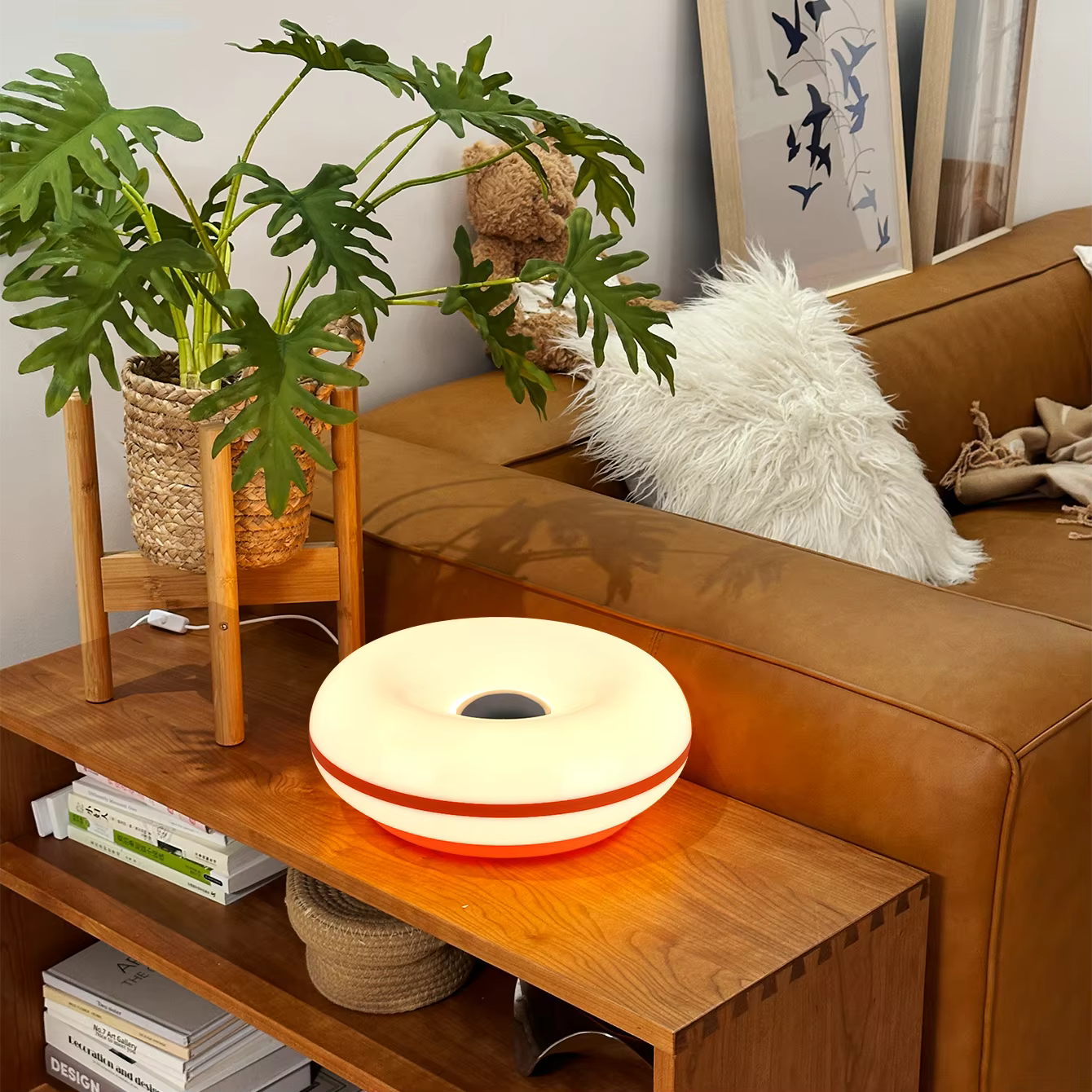 Bauhaus lampe de table prise USB chambre lampe de chevet salon salle à manger décoration beignet lum