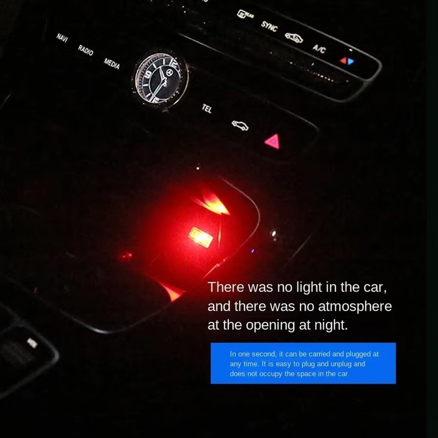 USB voiture Mini LED lumières d'ambiance intérieur de voiture néon lampe décorative éclairage de sec