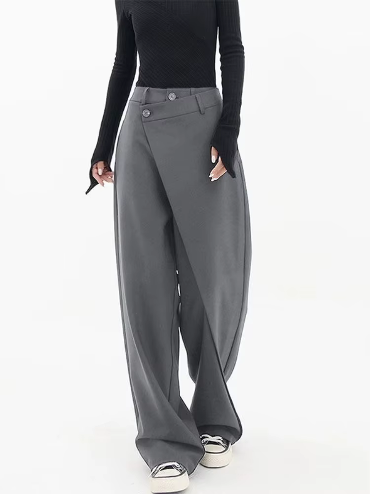 HOUZHOU femmes pantalon de costume large taille haute gothique Style japonais Baggy pantalon noir pa