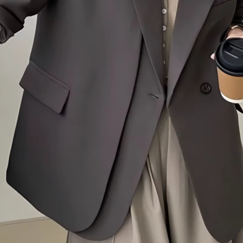 REALEFT printemps automne élégant gris femmes Blazer veste 2025 nouveau à manches longues simple bou