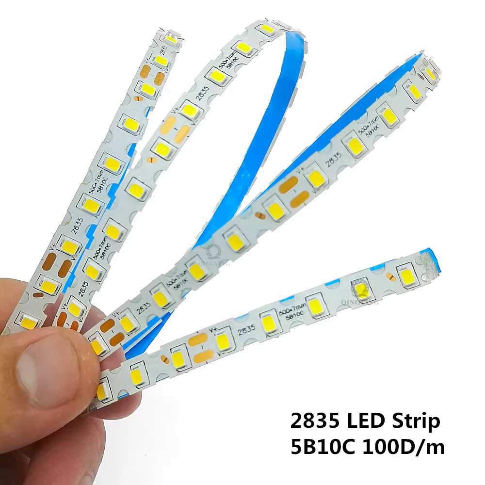 Bande lumineuse Flexible à courant Constant, 5m/bobine, haute luminosité, SMD2835, Type S, 5B10C, 10