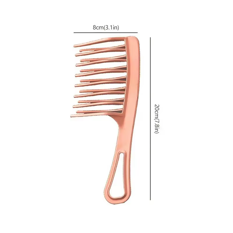 Peigne à dents grandes à Double rangée pour femmes, spécial permanente, bouclé, en plastique, grand 