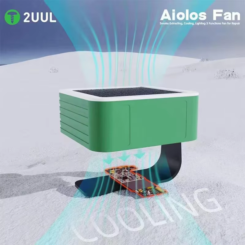 2UUL Aiolos ventilateur d'extraction de fumée avec fonction d'éclairage pour l'entretien du téléphon
