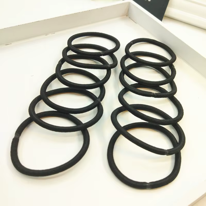 10/30/50pcs 4MM noir élastique pour queue de cheval bandes de cheveux élastiques chouchous pour femm