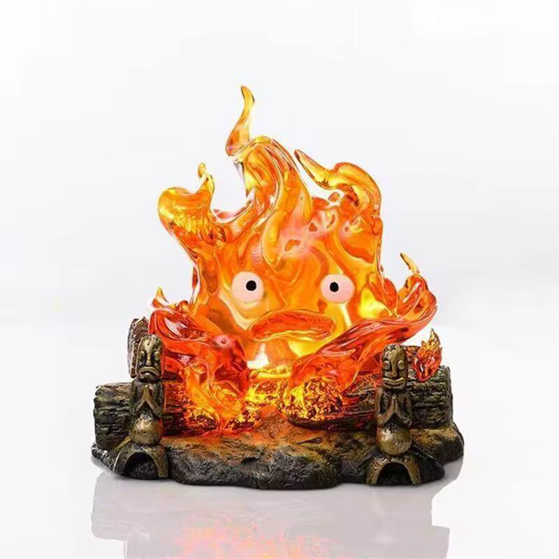 Figurine en résine Calcifer, démon de feu du Château ambulant Howl, veilleuse, décoration de bureau,