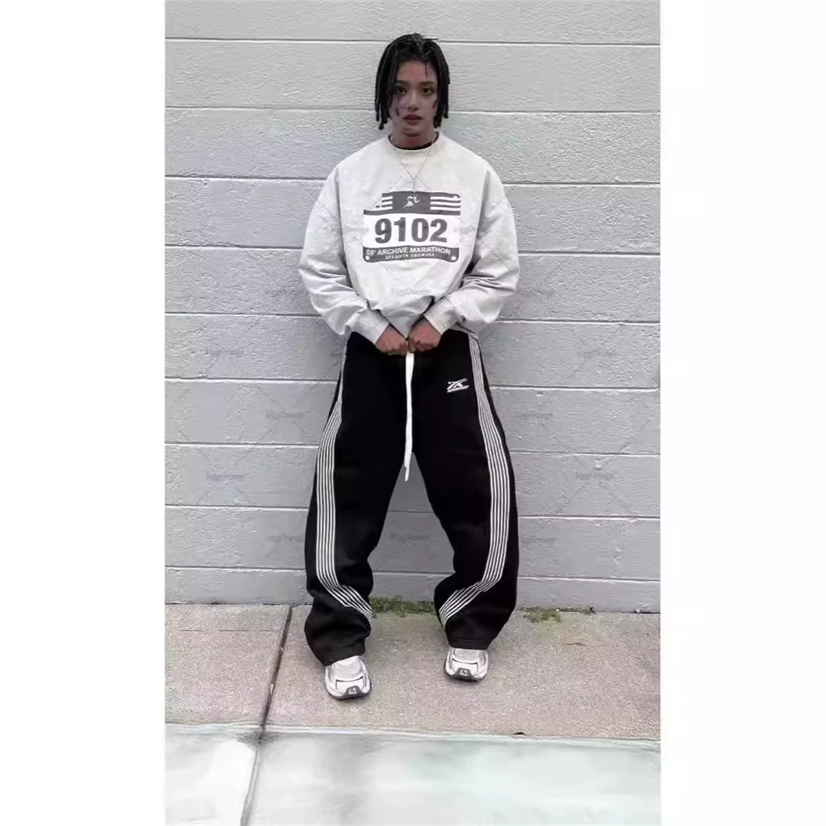 Y2k gris pantalons décontractés Vintage fonctionnel tactique hommes femmes Premium Jogging pantalon 