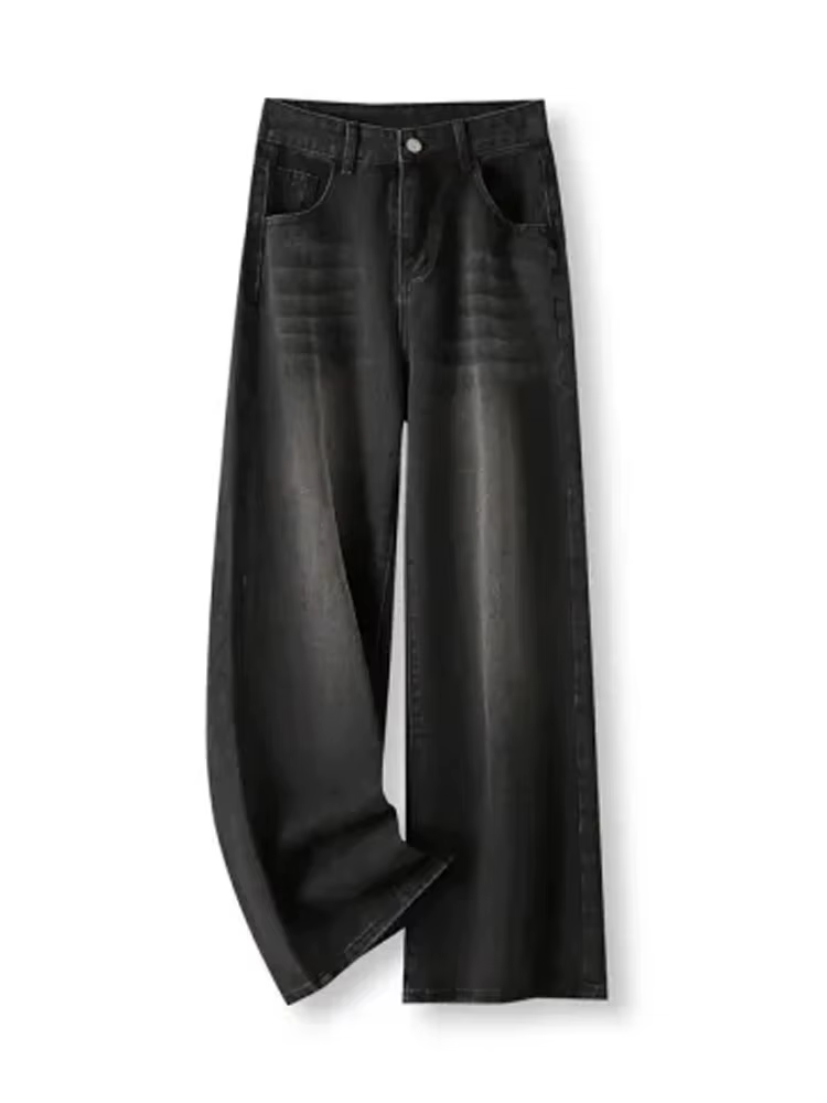 Lady RetroY2K Style taille haute jean pantalon femmes mode jambe droite Denim pantalon filles chaude