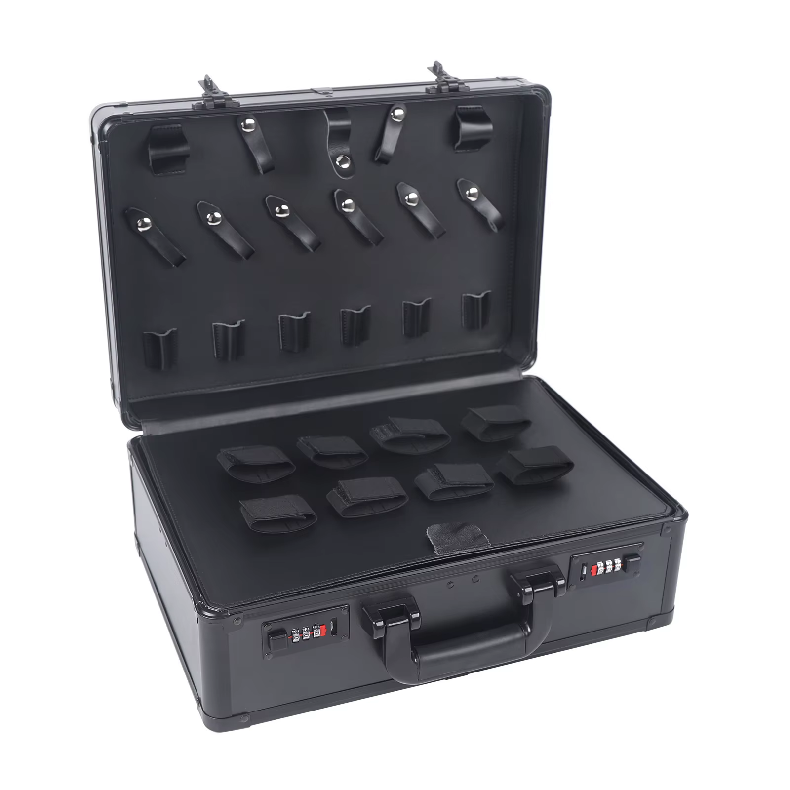 Boîte à outils de coiffure professionnelle multicouche noire, étui de rangement pour barbier, organi