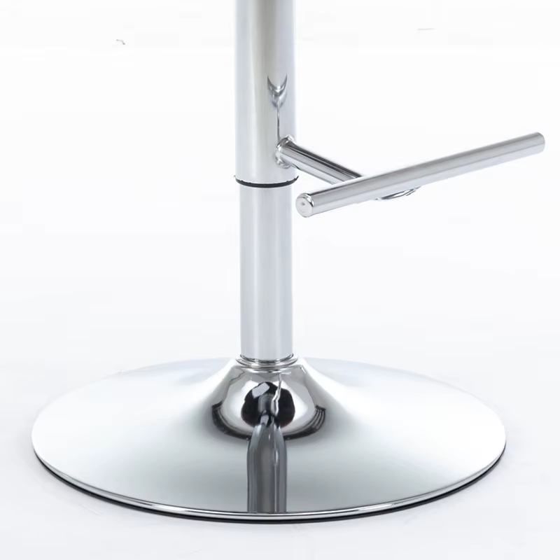 Tabourets de bar à base chromée avec dos, siège réglable, tabouret de bar à percussion en velours, c