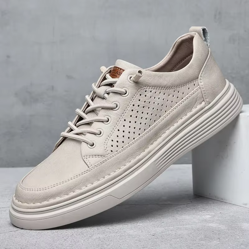 Printemps/hiver blanc Oxford chaussures hommes en cuir véritable en plein air confortable semelle so