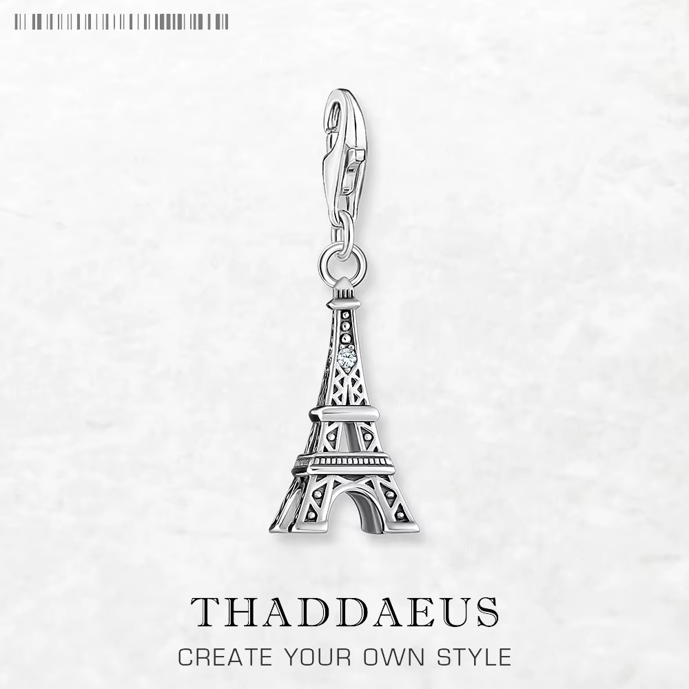 Tour Eiffel noirci balancent pendentif à breloque pour femmes hommes 925 en argent Sterling romantiq