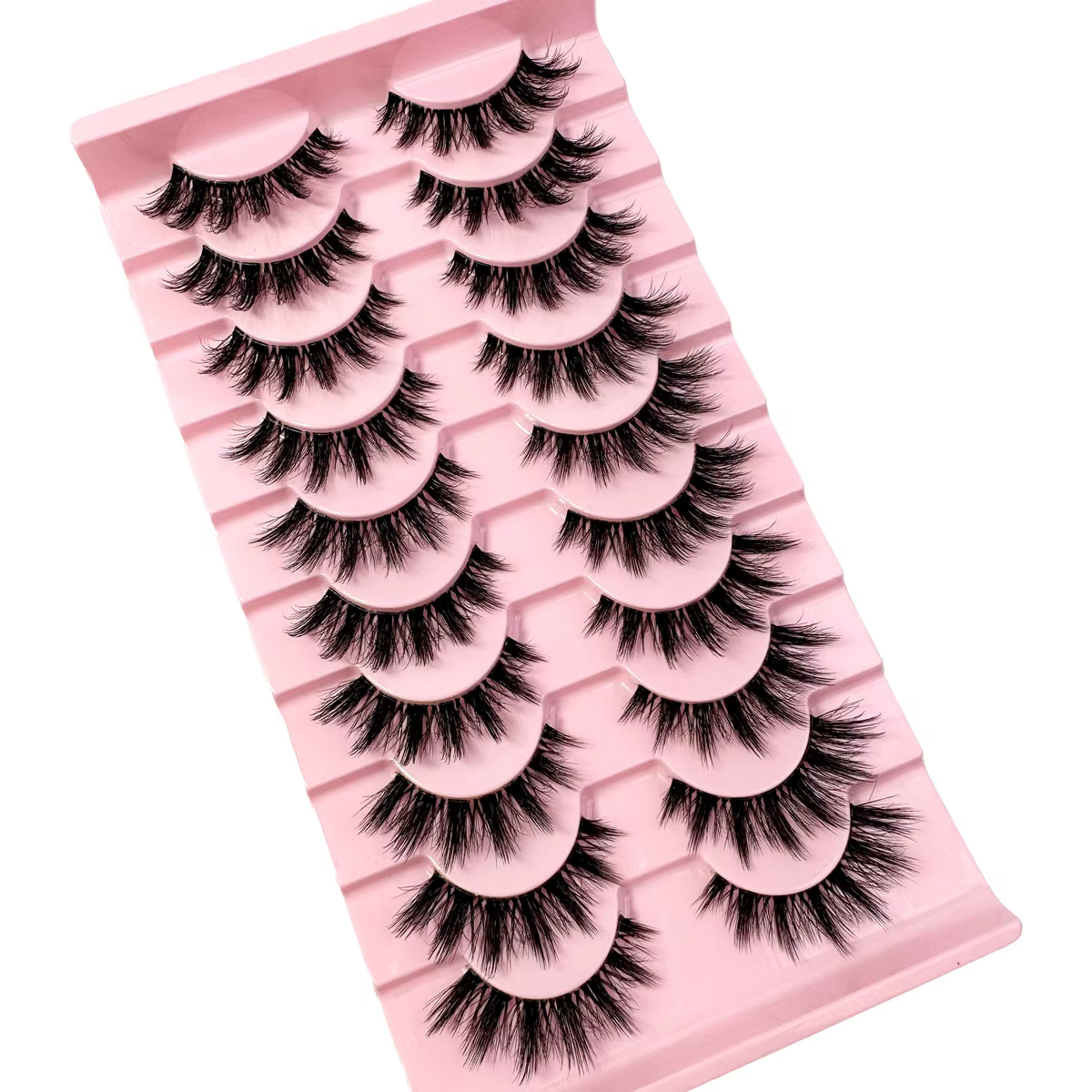 10 paires naturel longue tige transparente 3D vison cils Manga cils chauds faux cils moelleux doux c