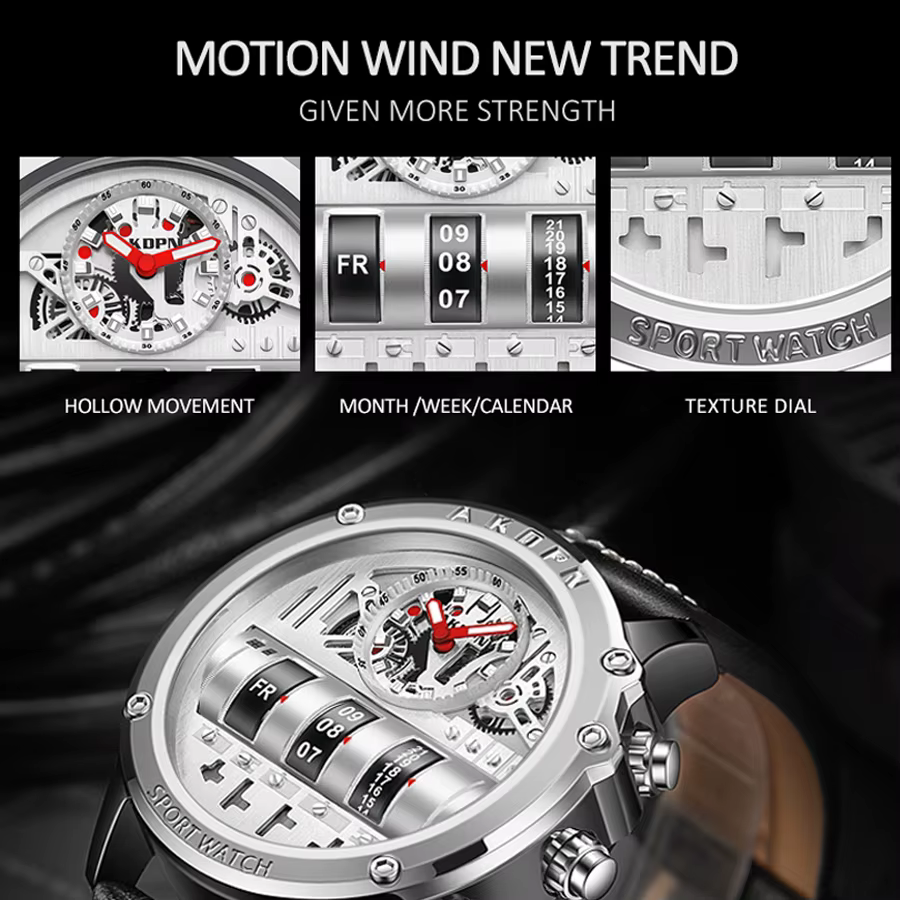Montre à Quartz électronique de luxe pour hommes montres d'affaires hommes créatifs montre-bracelet 