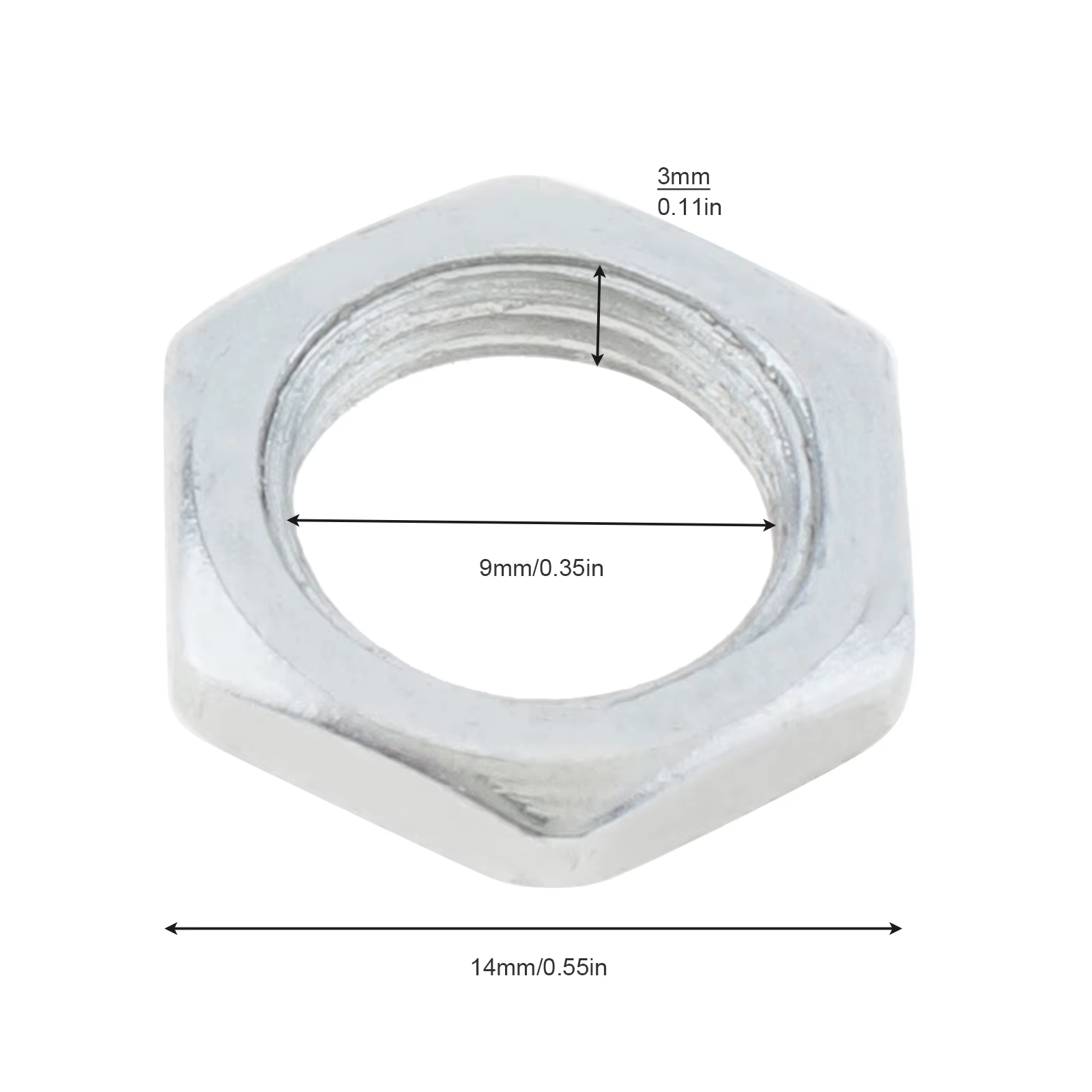 M10 x 1.0 filetage fin luminaire écrou hexagonal pour luminaire filetage fin plat écrou hexagonal fi