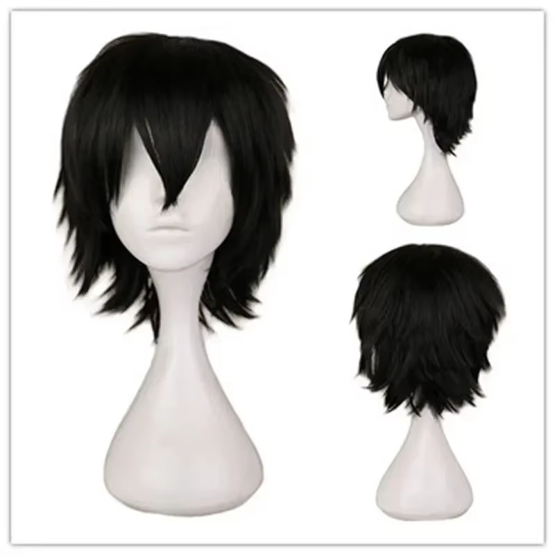 Perruque de Cosplay courte universelle argent rouge rose blond herbe vert noir perruque droite pour 
