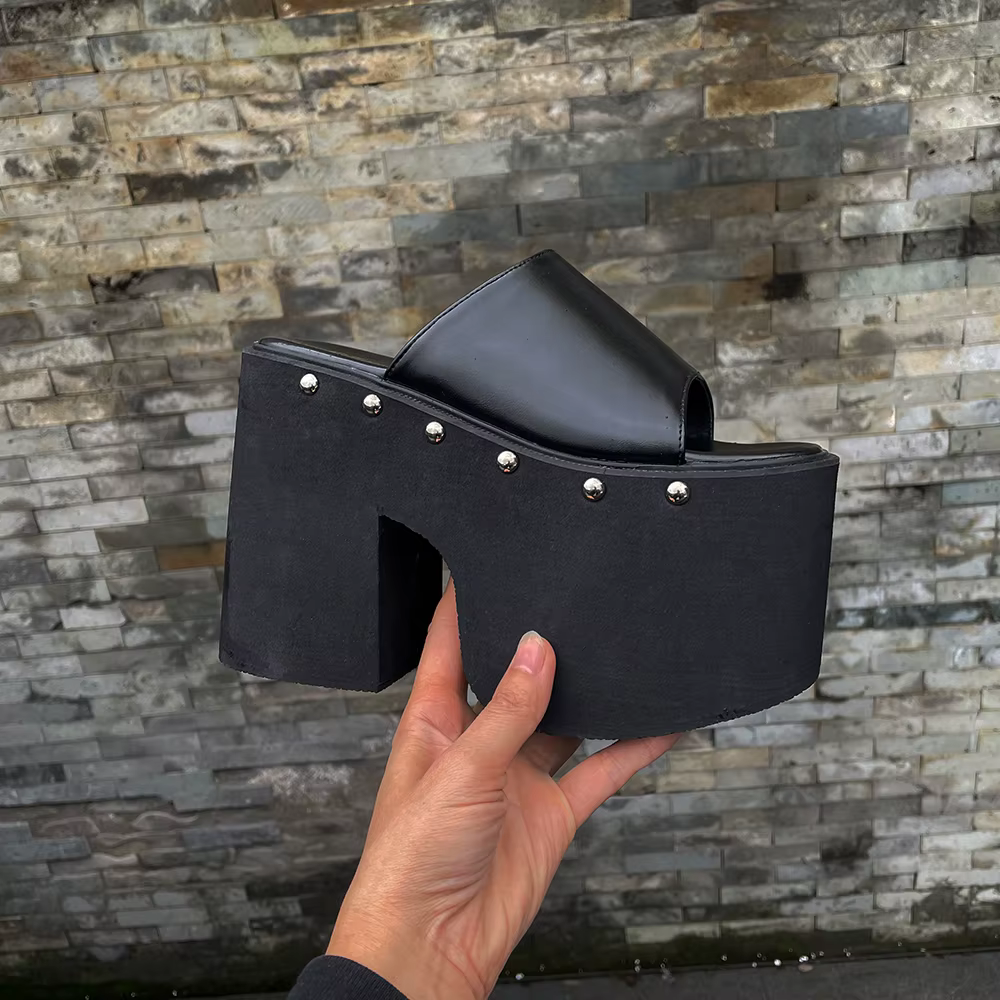 Gdgydh-Sandales à talons compensés pour femmes, style européen et américain, semelle optique, pantou