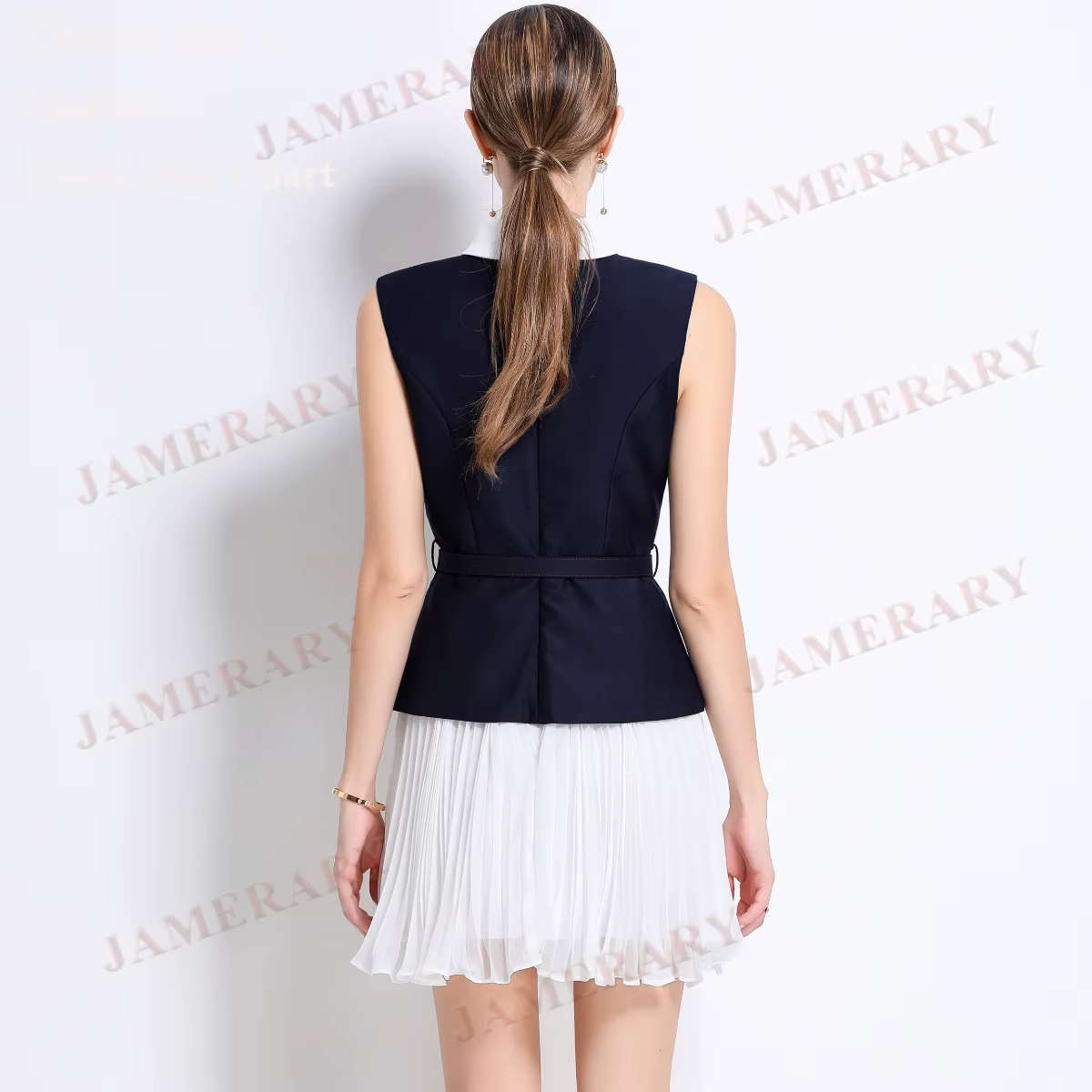 Robe courte plissée en mousseline de soie, bleu, Satin, blanc, Mini, faux deux pièces, robes de bal,