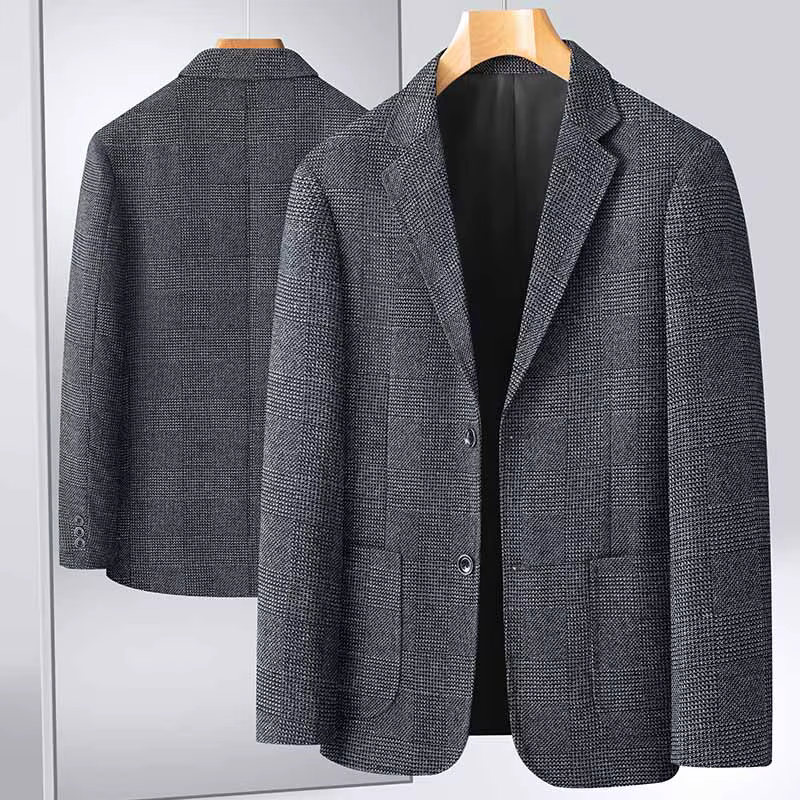 Blazer pour hommes d'âge moyen, tenue professionnelle décontractée, ample, Style britannique, sous-t