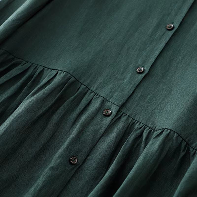 Robes longues vintage en coton pour femmes, style coréen décontracté et élégant, pour le bureau, vêt