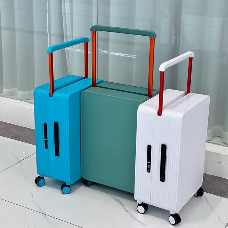 Valise à traction large, valise à tirer pour femme, valise de voyage pour homme, vérifiée en boîte, 