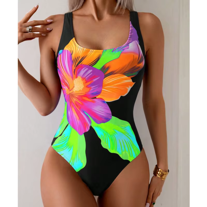 Été imprimer Sexy une pièce maillots de bain fermé femmes maillots de bain Push Up vêtements de nata